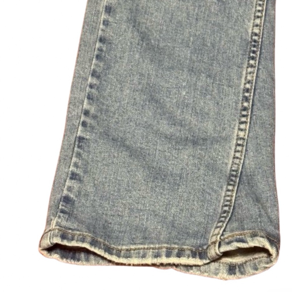 Vtg Levis 504 Slouch Flare Jeans Juniors 7 Blue Y2K Crossover Pocket - Picture 7 of 13